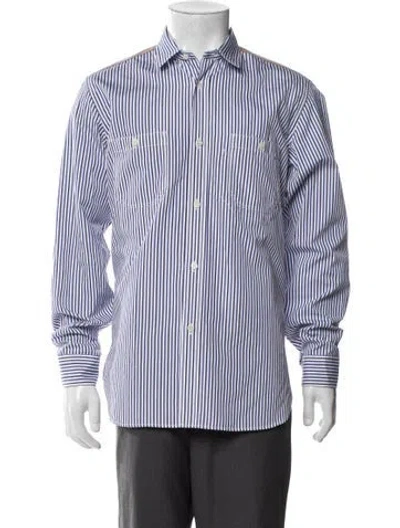 Pre-owned Junya Watanabe Striped Long Sleeve Western Shirt In White