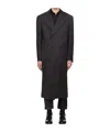 Junya Watanabe Striped Long-sleeved Coat In Black