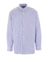 Junya Watanabe Striped Long-sleeved Shirt In Blue