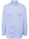 Junya Watanabe Striped Long Sleeves Shirt In Blue