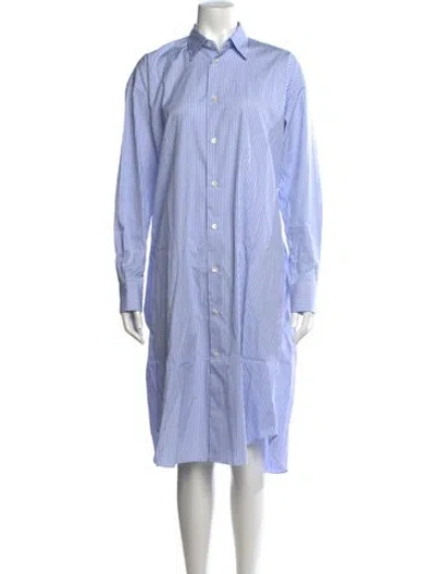 Pre-owned Junya Watanabe Striped Midi Length Dress In Blue