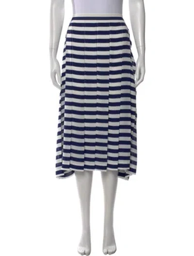 Pre-owned Junya Watanabe Striped Midi Length Skirt In Blue