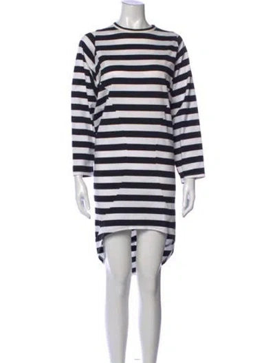 Pre-owned Junya Watanabe Striped Mini Dress In Blue