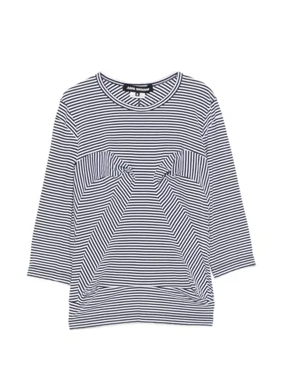 Junya Watanabe Crewneck Striped Panelled T-shirt In Multi