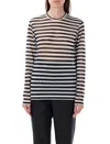 Junya Watanabe Striped Long-sleeve Top In Black