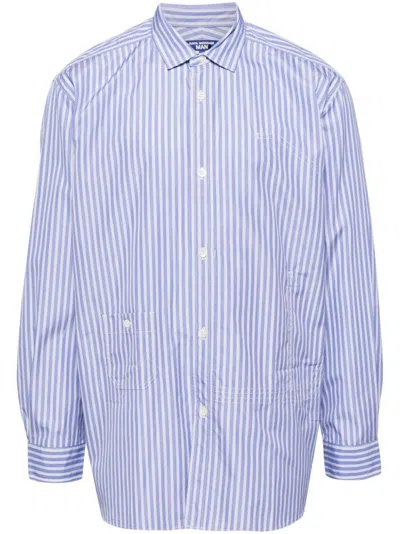 Junya Watanabe Striped Shirt In Nvy/wht