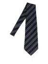 Junya Watanabe Silk Tie With Pointed Tip And Stripes In Blue