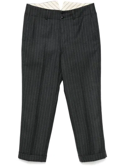 Junya Watanabe Striped Trousers In Grey