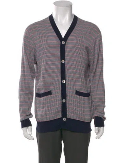 Pre-owned Junya Watanabe Striped V-neck Cardigan In Multi