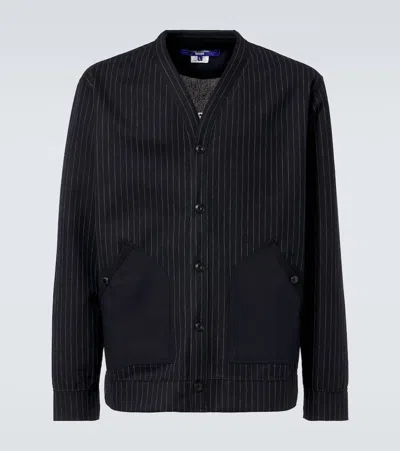 Junya Watanabe Striped Wool-blend Cardigan In Blue