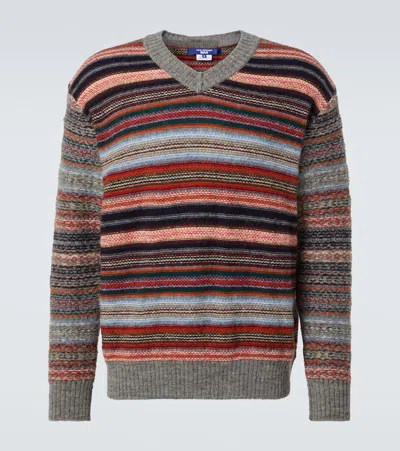 Junya Watanabe Striped Wool Sweater In Multicoloured