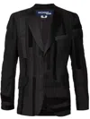 Junya Watanabe Stripped Patchwork Blazer In Black