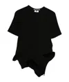 Junya Watanabe Structured-hem T-shirt In Black