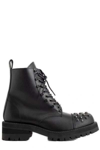 JUNYA WATANABE JUNYA WATANABE STUD EMBELLISHED BLOCK HEEL BOOTS