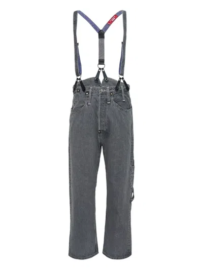 Junya Watanabe Suspenders Pocket Jeans In Gray