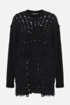 Junya Watanabe Hollowed-out Knitted Sweater In Black