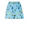 Junya Watanabe Man Graphic-printed Elasticated Waistband Shorts In Blue