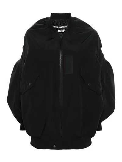 Junya Watanabe Synthetic Fabric Bomber Jacket In Black