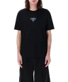 Junya Watanabe Intricate Print Design Black Cotton T-shirt In Black