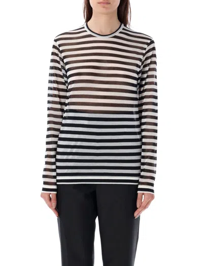Junya Watanabe T-shirt Poly Stripes In Multicolour