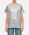 Junya Watanabe Geometric Sequin-embellished Crew-neck T-shirt In White