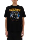 Junya Watanabe Cotton Scorpions Crew Neck T-shirt With Print In Black