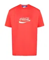 Junya Watanabe T-shirt With Round Neck And Short Sleeves In Orange