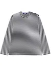 Junya Watanabe Long-sleeved Striped Cotton T-shirt In White