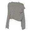Junya Watanabe Cotton Wool Asymmetrical Top In Black
