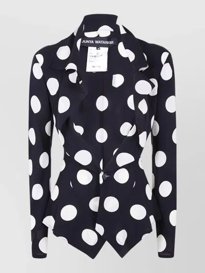 Junya Watanabe Tailored Cropped Blazer Jacket Polka Dots In Black