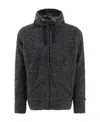 Junya Watanabe Textured Drawstring Zipped Hoodie Sweatshirts Grey In Black