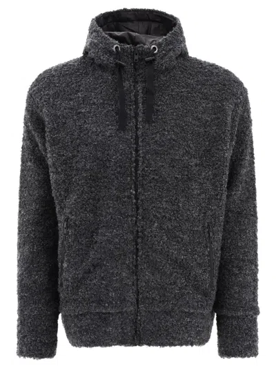 JUNYA WATANABE JUNYA WATANABE TEXTURED DRAWSTRING ZIPPED HOODIE