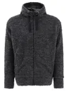 Junya Watanabe Textured Drawstring Zipped Hoodie Sweatshirts Grey