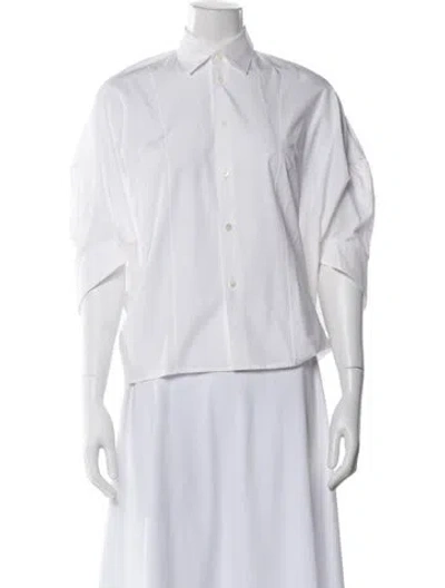 Pre-owned Junya Watanabe Three-quarter Sleeve Blouse In White