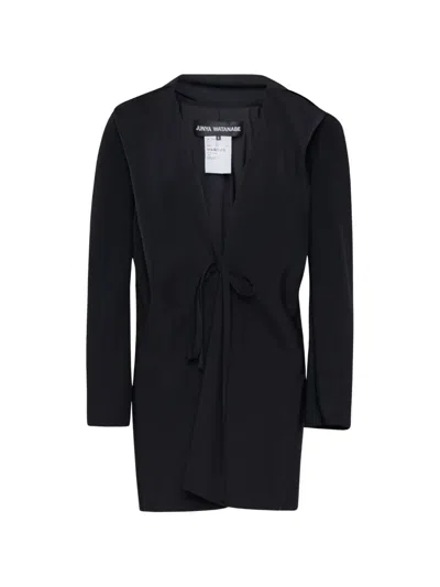 Junya Watanabe Tie-fastening Taffeta Jacket In Black