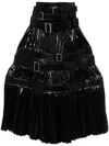 Junya Watanabe Black Tiered Belted Maxi Skirt In Black