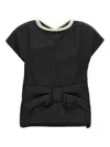 Junya Watanabe Draped Back Top With Bow And Pearls In Black