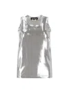 Junya Watanabe Metallic Mesh Tank Top In Silver