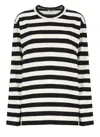 Junya Watanabe Striped Crew Neck Top In White