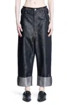 Junya Watanabe Jeans Con Risvolto In Cotone Cupro Poliestere In Black