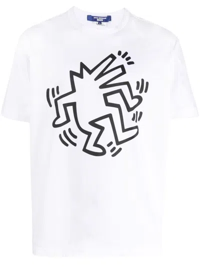 Junya Watanabe Graphic Printed Crewneck T-shirt In White X B Patt