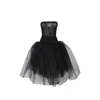Junya Watanabe Structured Tulle Midi Dress With Off-the-shoulder Design In Black