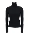 Junya Watanabe Stretch Wool Turtleneck Sweater In Black