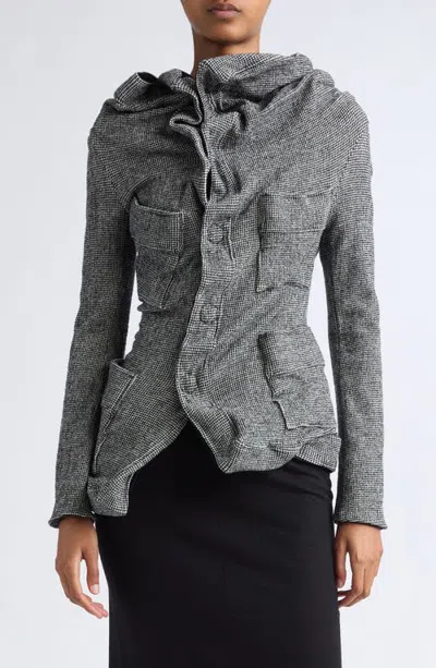 Junya Watanabe Twisted Wool Blend Jacket In Gray