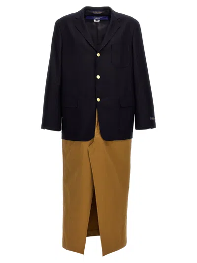 JUNYA WATANABE JUNYA WATANABE TWO MATERIAL SINGLE BREASTED COAT