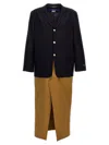 Junya Watanabe Single-breasted Coat In Two Materials In Black