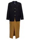 Junya Watanabe Single-breasted Coat In Two Materials In Multicolor
