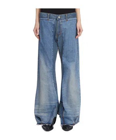 Junya Watanabe Upside Down Denim Pants In Blue