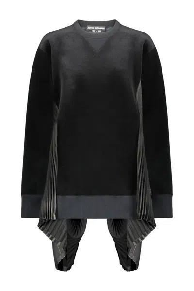Junya Watanabe Velvet Crewneck Sweatshirt In Black