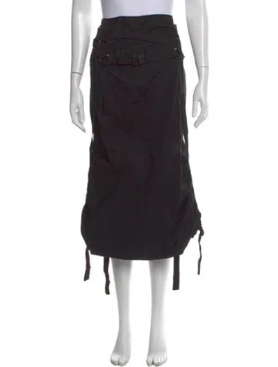 Pre-owned Junya Watanabe Vintage 2003 Parachute Midi Length Skirt In Black